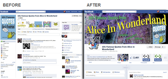 Alice In Wonderland Facebook Page (Before / After)