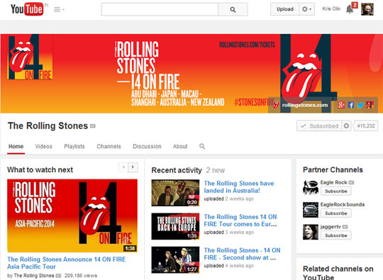 Branded YouTube Channel - The Rolling Stones