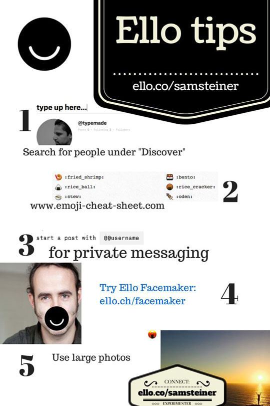 Ello tips by Sam Steiner