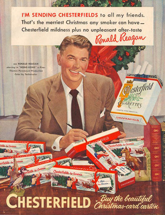 Vintage Advertisement - Chesterfield & Ronald Reagan