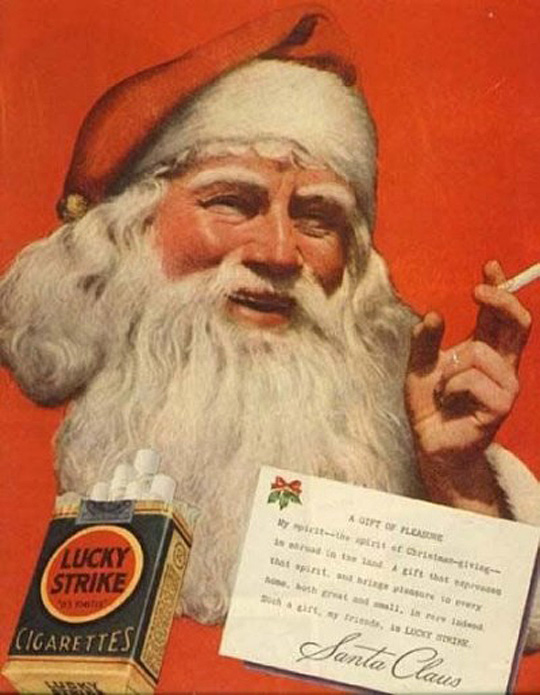 Vintage Advertisement - Santa & Lucky Strike