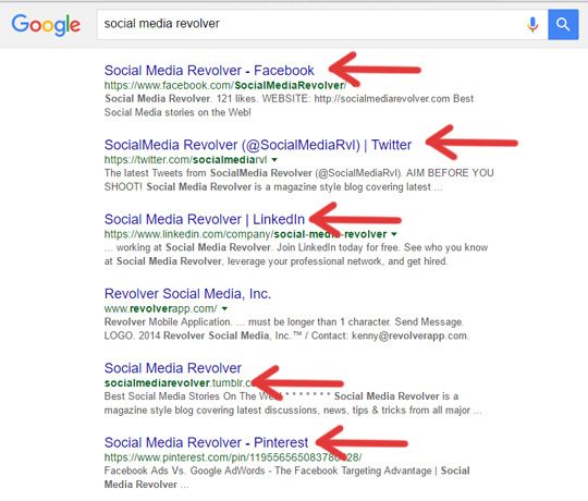 Social Media Profiles Appear In Google Search Engine