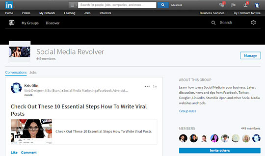 Social Media Revolver's LinkedIn Group