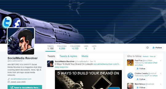 Social Media Revolver's Twitter account. Follow us!