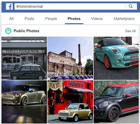 3 Social Media Marketing Lessons From Automotive Marquees That Are Killing It - Mini Not Normal hashtag