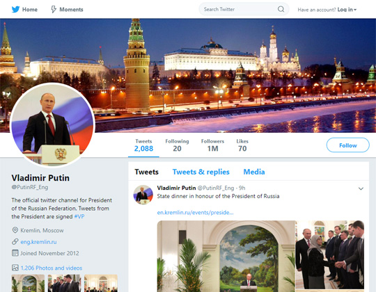 Vladimir Putin's Twitter account