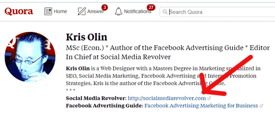 Kris Olin Quora Profile