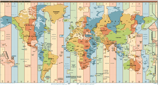 Standard Time Zones Of The World