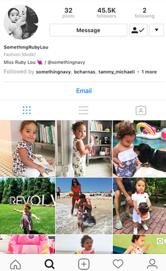 Arielle Charnas Ruby Lou Instagram feed