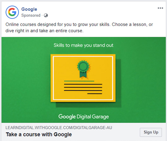 Even Google Advertises on Facebook!