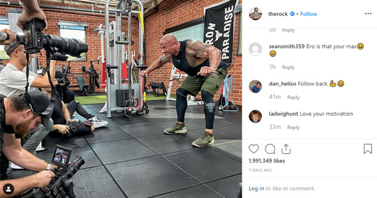 Dwayne Johnson (The Rock) Instagram Post