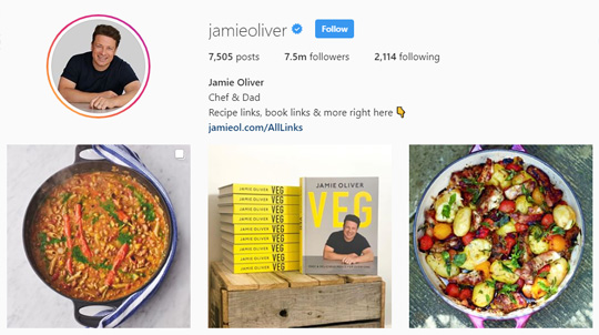 Jamie Oliver Instagram Account