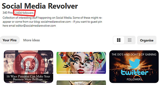 Social Media Revolver Pinterest Followers