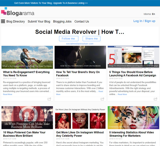 Social Media Revolver Posts On Blogorama