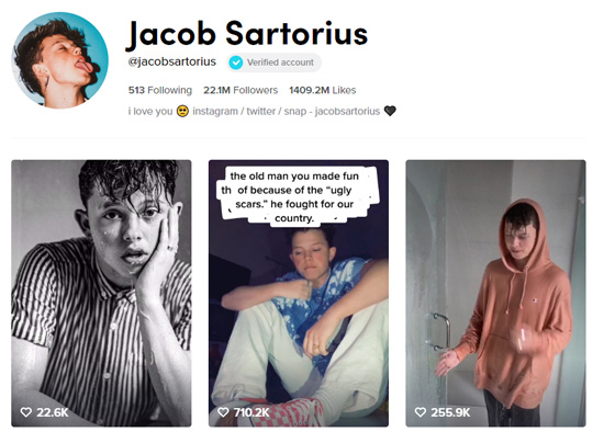 Jacob Sartorius TikTok Account