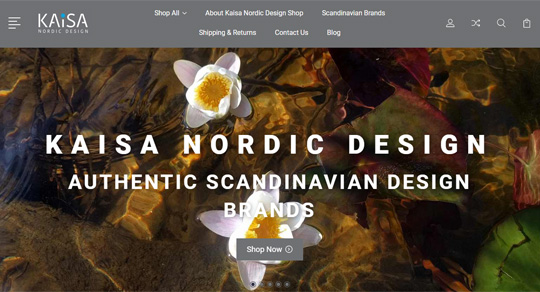 Kaisa Nordic Design Shop on Big Commerce platform