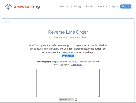 Reverse Line Order