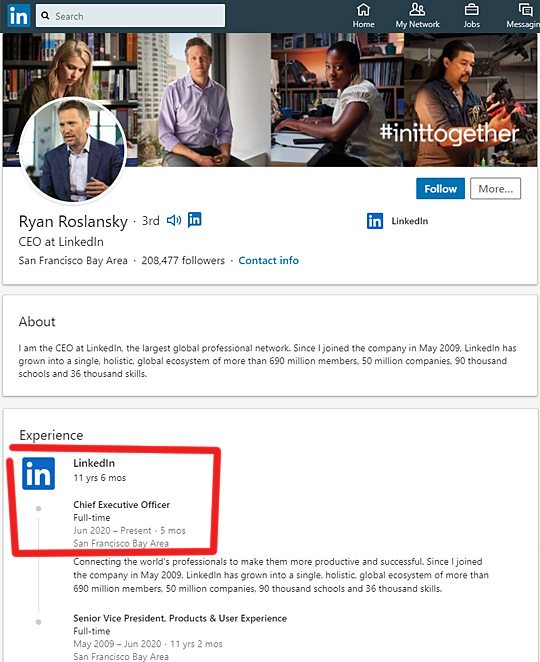 Linkedin Profile Ryan Roslansky