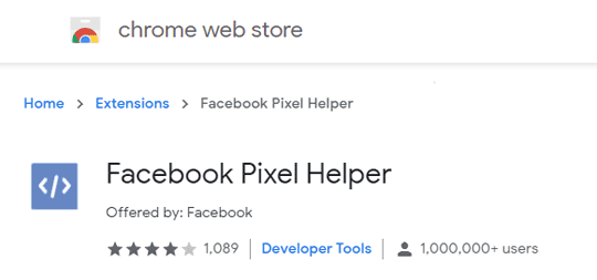 acebook Pixel Helper Chrome extension