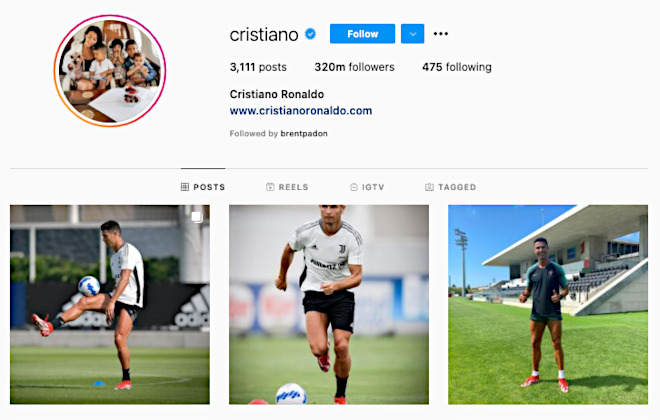 Cristiano Instagram account