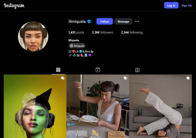 Lil Miquela Instagram account